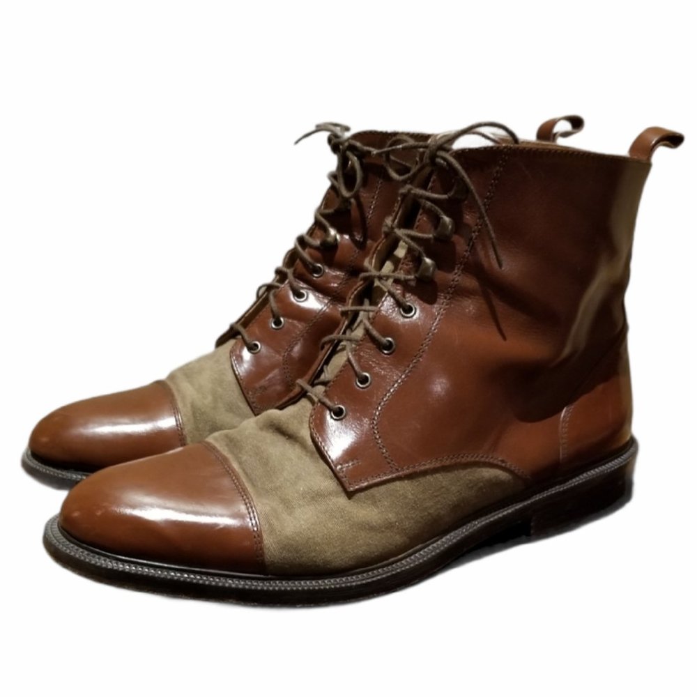 Men's IDEA Leather & Canvas Boots (Size 11.5/12) - Picture 2 of 12